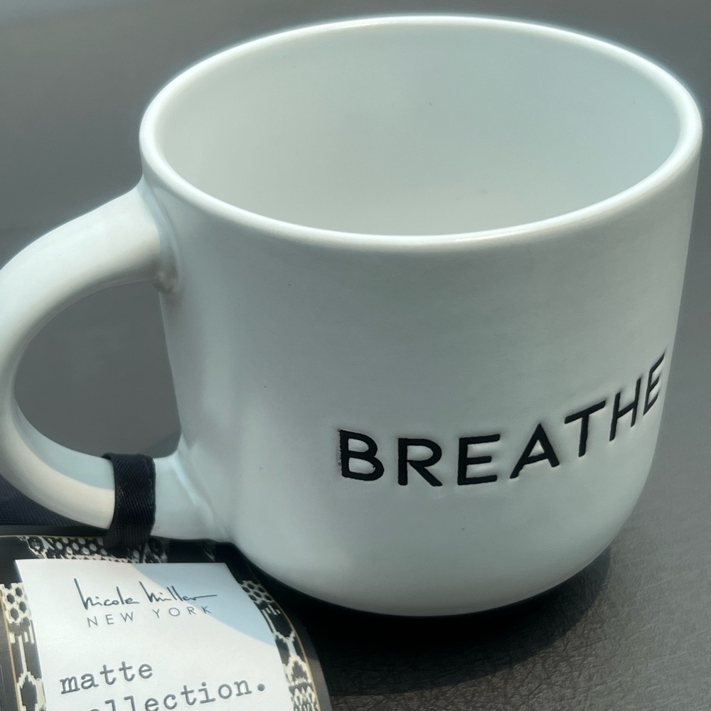 COPY - COPY - NICOLE MILLER MATTE WHITE COLLECTION MUG BREATHE NEW